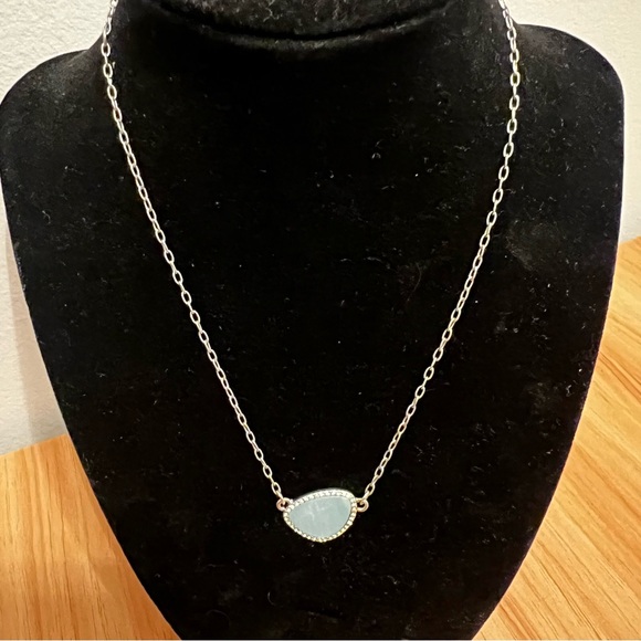 Lia Sophia Blue Stone with Rhinestone Necklace - Picture 4 of 9